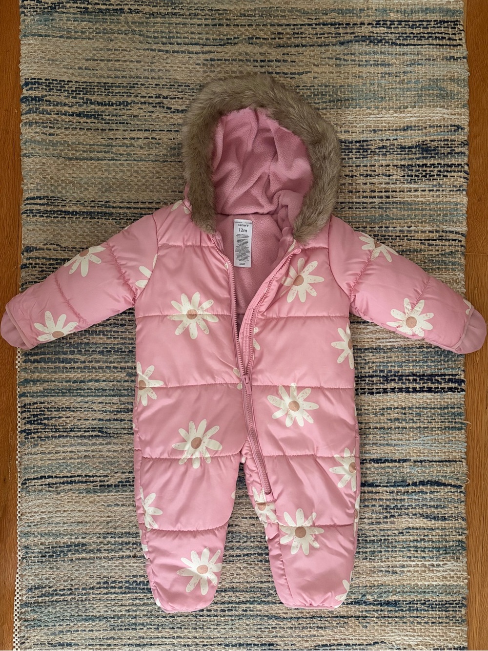Carter's 12mo Snowsuit- foldover mittens/feet